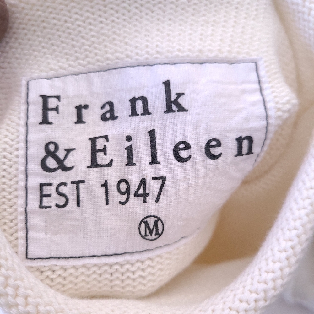 $398 Frank & Eileen Monterey Cream Rolled Funnel Neck Sweater Size M - Picture 9 of 9